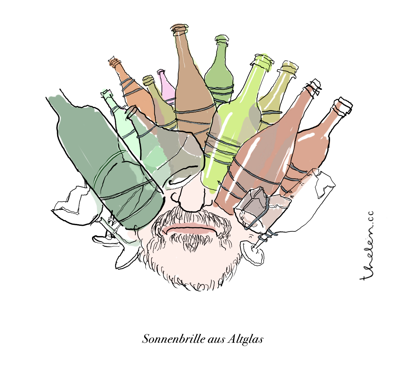 SONNENBRILLE AUS ALTGLAS